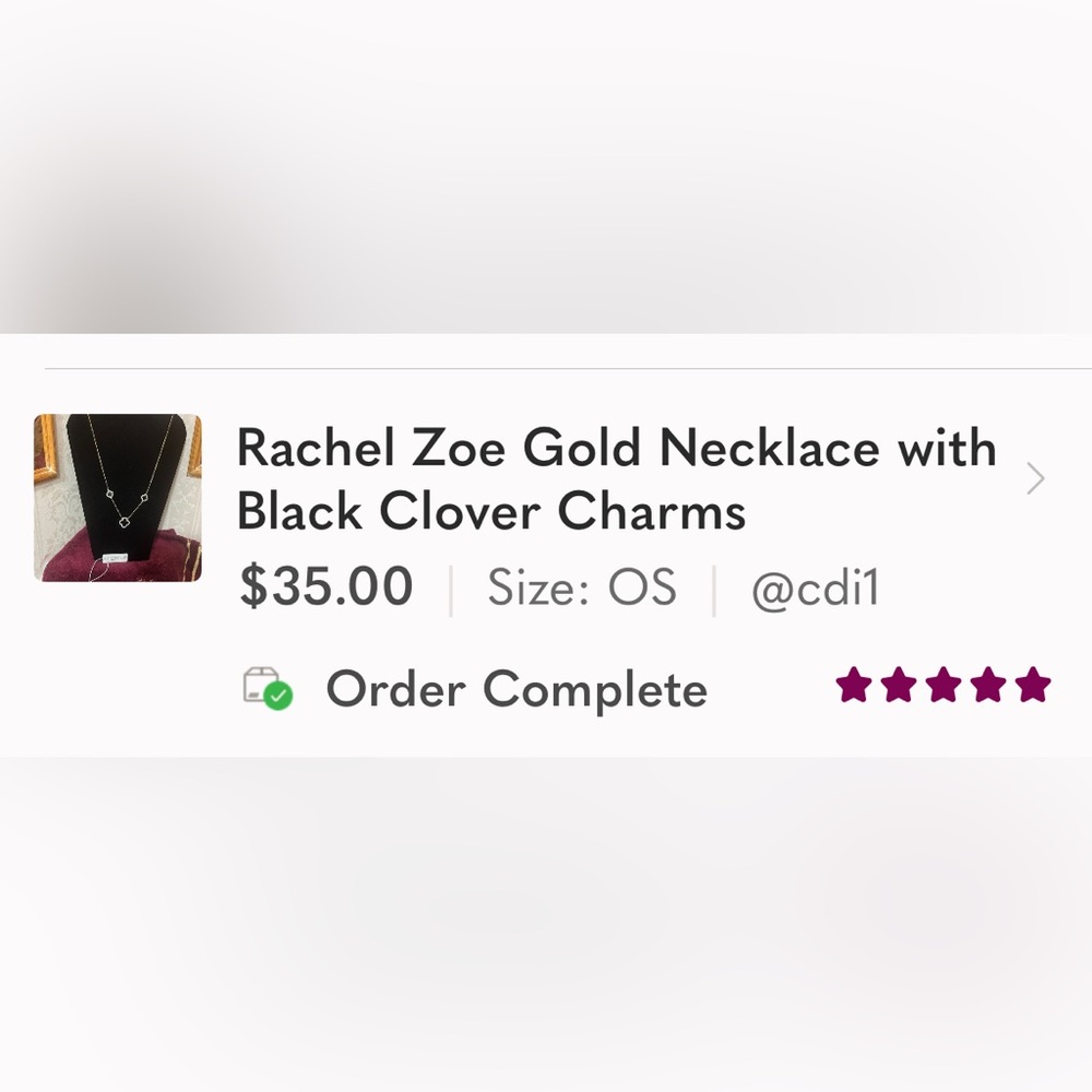 Rachel Zoe Gold Bracelet with Black Clover Charms - Picture 3 of 4